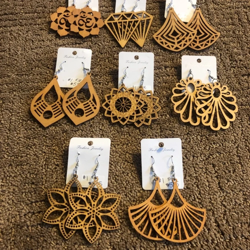 Wooden Earrings bundle - Picture 3 of 4
